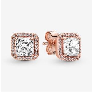 ⚡️Sale⚡️ Square Sparkle Halo Stud Earring